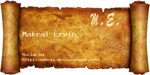 Makrai Ervin névjegykártya