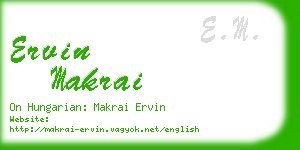 ervin makrai business card